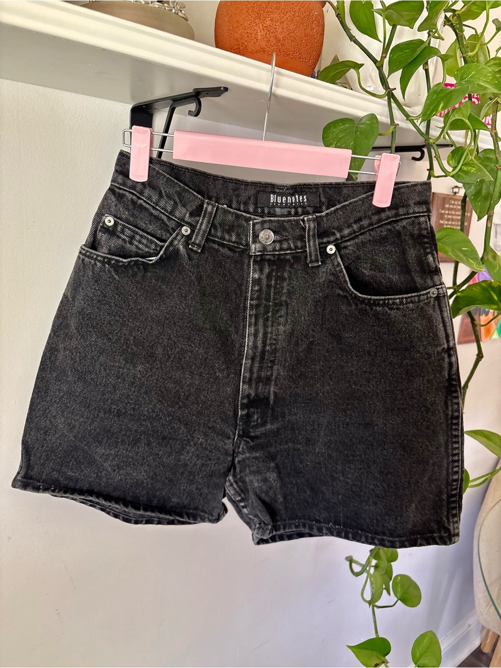 Bluenotes Women's Black Denim High-Rise Jean Shorts